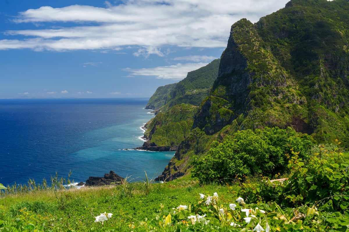 Madeira Island Portugal - Ilha da Madeira com paisagem subtropical exuberante e oceanoatlântico